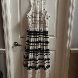 Tracy Reese Black and White Midi Dress